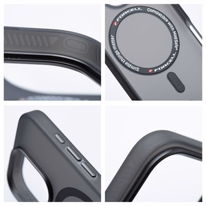 FORCELL F-PROTECT Lygiai su dviejų sluoksnių 4D technologija, militarinio kritimo testo suderinamas su MagSafe SAMSUNG S25 PLUS - dūminis juodas