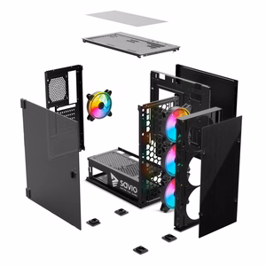 SAVIO Prime X1 ARGB Glass kompiuterio korpusas, juodas