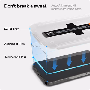 Spigen Glas.tR EZ Fit grūdintas stiklas iPhone 13 / 13 Pro / 14 / 16e – 2 vnt.
