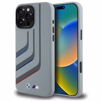 BMW Silikoninis Sukantys Linijos Magnetinis dėklas iPhone 16 Pro Max - pilkas