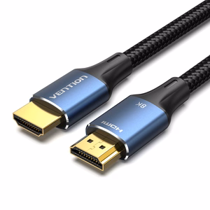 Vention medvilninis pintas HDMI-A vyr.–vyr. HD laidas 8K 5 m, mėlynas, aliuminio lydinys