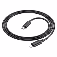 Kabelis USB C į Lightning Hoco PD 2,4A 20W 1 m X83 juodas