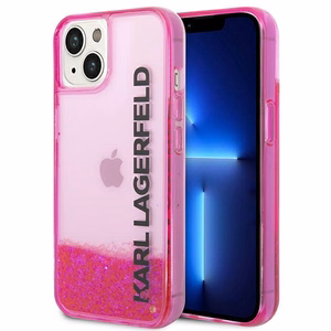 Karl Lagerfeld Liquid Glitter Elong dėklas telefonui iPhone 14 Plus - rožinis