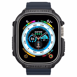 Spigen Rugged Armor dėklas, skirtas Apple Watch Ultra 49 mm, matinis juodas