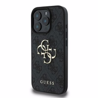 Guess 4G Didelis logotipo dėklas telefonui iPhone 16 Pro - juodas