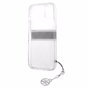 Guess GUHCP13SKB4GGR iPhone 13 mini 5.4" прозрачный жёсткий чехол 4G Gray Strap Charm