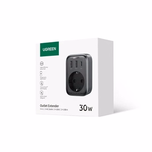 Įkroviklis Ugreen CD314 juodas 30W (1xPD / 2xQC3.0 / 1xAC)