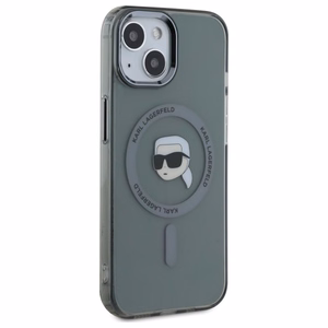 Karl Lagerfeld KLHMP15SHLSKIK iPhone 15 6.1" juodas kietasis dėklas IML Metal Karl Head Magnetinis (MagSafe)