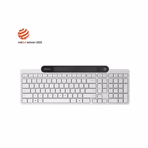 Lenovo 800 Self-Charging Bluetooth Keyboard-US English Keyboard Bluetooth US English White