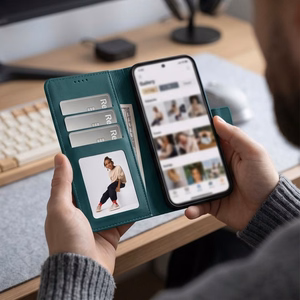 Tech-Protect Wallet dėklas-piniginė, skirtas Xiaomi Redmi Note 17 Pro 5G – žalias