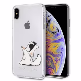 Karl Lagerfeld Choupette Fun iPhone Xs Max dėklas telefonui - skaidrus