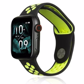 Beline Dirželis Apple Watch Sport Silicone 42/44/45/49mm juodas/žalsvai geltonas