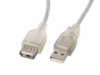 Lanberg CA-USBE-12CC-0018-TR USB kabelis 1,8 m USB 2.0 USB A Permatomas