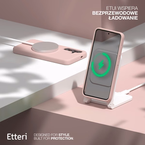 Etteri Silikoninis Mag dėklas for Samsung Galaxy S25 šviesiai rožinis