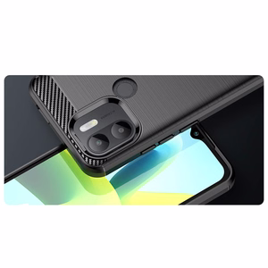 Carbon Case dėklas Xiaomi Redmi A1+ lankstus silikoninis anglies dangtelis juodas