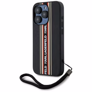 Чехол Karl Lagerfeld Saffiano Athleisure Stripes Cord для iPhone 15 Pro Max - красный