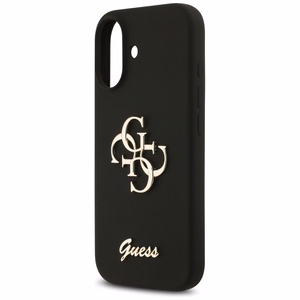Guess Silicone Big 4G Script dėklas telefonui iPhone 17 juodas