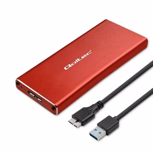 Qoltec 51831 корпус для SSD M.2 SATA NGFF USB 3.0 5 Гбит/с 2 ТБ красный