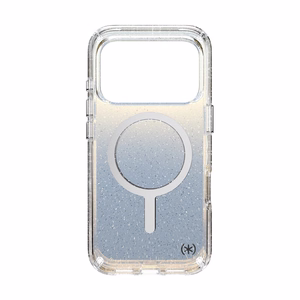 Speck Presidio Lux MagSafe dėklas, skirtas iPhone 17 Pro, „Hyper Mirror Glitter / Silver Metallic“ spalvos