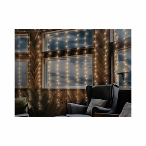 MOON Light curtain 240 LED, 2x3 m, 8 functions, 230 V, remote-controlled, warm baltas light
