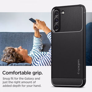Spigen Rugged Armor dėklas telefonui Samsung Galaxy S22 - Matinis juodas