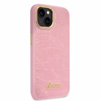 Guess Croco Collection dėklas telefonui iPhone 14 Plus - rožinė