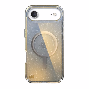 Speck Presidio Lux Glitter MagSafe dėklas, skirtas iPhone Air, „Clear / Hyper Mirror Glitter“ spalvos