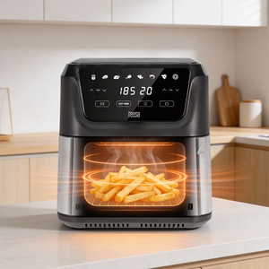 TEESA DIGITAL AIR FRYER XXL karšto oro gruzdintuvė, 8 l, 1700 W, didelis dubuo, programos, šilumos palaikymas