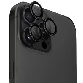 Uniq Optix aliuminio kameros objektyvo apsauga iPhone 16 Pro / 16 Pro Max su aplikatoriumi - juodas