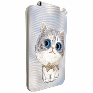 Nimmy New Big-Eye Cute Pets 2.0 Cat magnetinis „MagSafe“ kortelių dėklas telefonui su stovu – pilkas