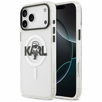 Karl Lagerfeld IML Karl Eskizas Logotipas Magnetinis dėklas telefonui iPhone 17 Pro Max - skaidrus