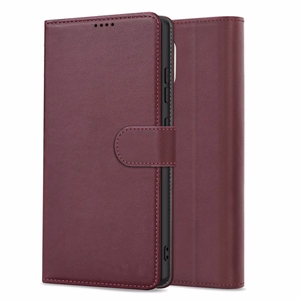 Dėklas Fancy Wallet Samsung A125 A12/M127 M12 tamsiai raudonas