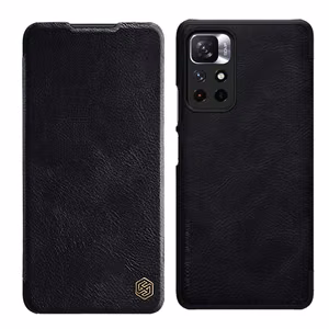 Nillkin Qin dėklas atverčiamas dėklas Xiaomi Redmi Note 11T 5G / 11S 5G / 11 5G (Kinija) / Poco M4 Pro 5G - juodas