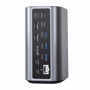 Blitzwolf BW-TH15 17in1 prijungimo stotelė 2xHD+DP+4xC+3xUSB 3.0+USB 3.1+C 3.2+C PD+RJ45+micro SD+SD+3.5mm Audio