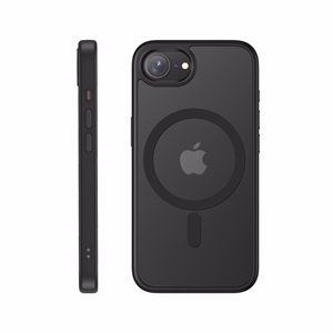 Crong Hybrid Frost MAG Cover MagSafe dėklas, skirtas iPhone 17e / 16e, juodas