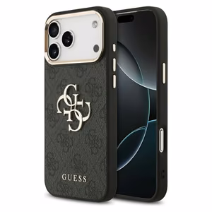 Guess чехол для iPhone 17 Pro Max GUHCP17X4GMGCGR (PU W/ Big 4G Classic Logo) золотой чёрный