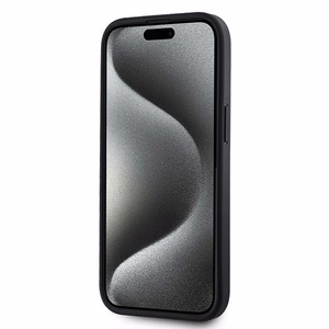 DKNY Odinis langeliais raštuotas magnetinis dėklas iPhone 15 Plus / 14 Plus - juodas