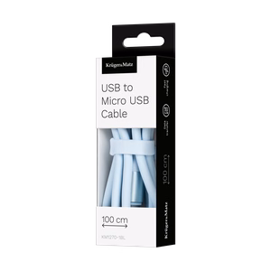 Kruger&Matz Basic USB–microUSB silikoninis kabelis, 1 m, mėlynas
