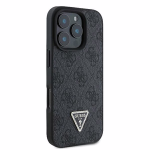 Guess Odinis 4G Trikampio Strass Magnētinis dėklas telefonui iPhone 16 Pro Max - juodas