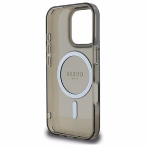 Guess IML блёстки круг Чехол MagSafe для iPhone 16 Pro - чёрный