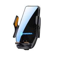 Forcell F-GRIP HS6 automobilinis laikiklis su belaidžiu įkrovikliu, tvirtinamas prie stiklo ir oro angos, juodas