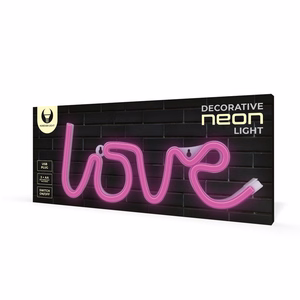 Neon LED Light LOVE rožinis Bat + USB FLNE05 Forever Light