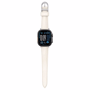 AmazingThing Klasikinis odinis dirželis laikrodžiui Apple Watch 45 / 46 / 49 mm - pilkas