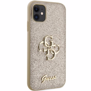 Guess GUHCN61HG4SGD dėklas iPhone 11 / Xr - auksinis Glitter Script Big 4G