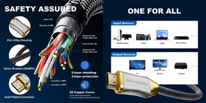 Kabelis HDMI - HDMI, 8K, 1m, 2.1 ver.