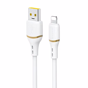 Dudao L25L кабель USB-A — Lightning 1 м 30W в мягкой силиконовой оплётке — белый
