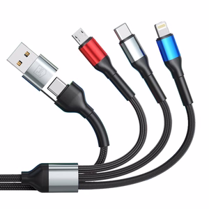 3mk Hyper Cable N-SERIES 6 in 1 USB-C / USB-A į USB-C / Lightning / Micro 1,2 m QC 3.0 9V / 2A 18W - juodas