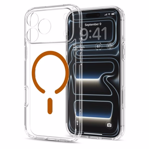 Spigen Ultra Hybrid MagSafe dėklas iPhone 18 Pro / 17 Pro, skaidrus oranžinis