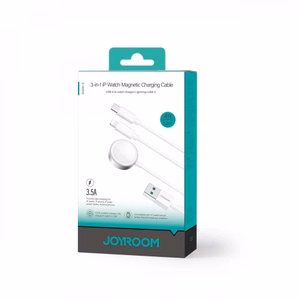Apple Watch magnetinis įkroviklis Joyroom S-IW008 Lightning + USB-C 5V 1.2m (baltas)