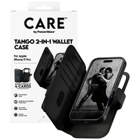 CARE by PanzerGlass Funkcinis Tango 2in1 Piniginės dėklas Magnetinis iPhone 17 Pro - Juodas